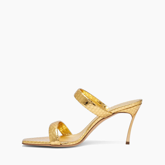 Casadei Superblade Atomium Gold Mules Dorado 1M308X080MATOMI