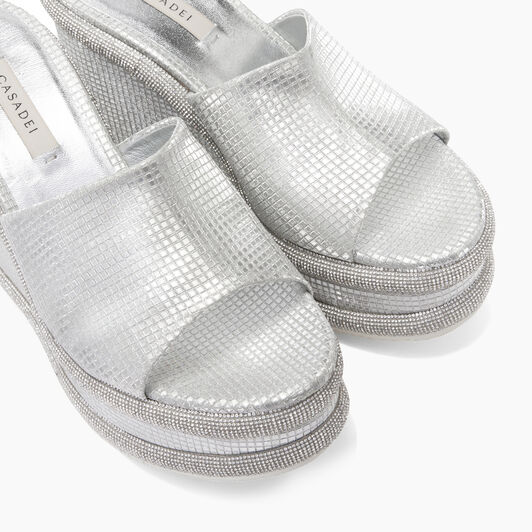 Casadei Jasmine Diadema Wedges Silver 1M871V0801C2311