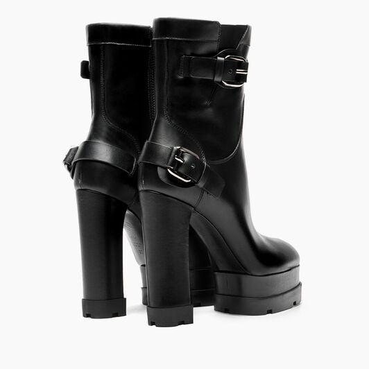 Casadei Nancy Rock Leather Ankle Boots أسود 1R491Y1201C1108