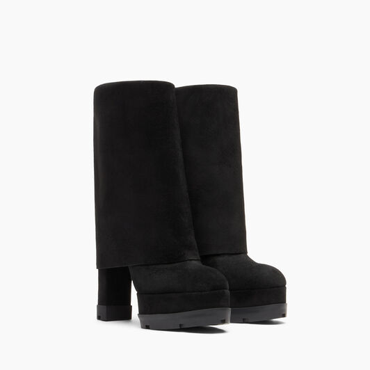 Casadei Nancy Reversable Suede Boots Negro 1S246Z1201RENNA