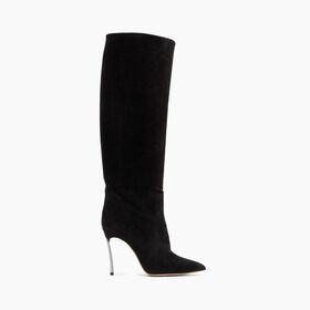 Casadei Blade Suede High Boots Black 1T072Y100MC2274