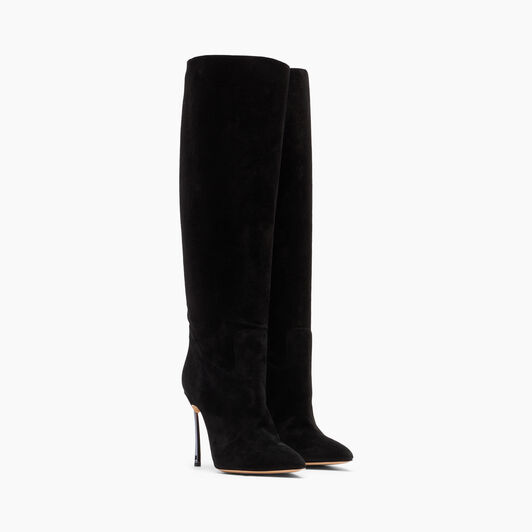 Casadei Blade Suede High Boots Black 1S329Y100MC1832