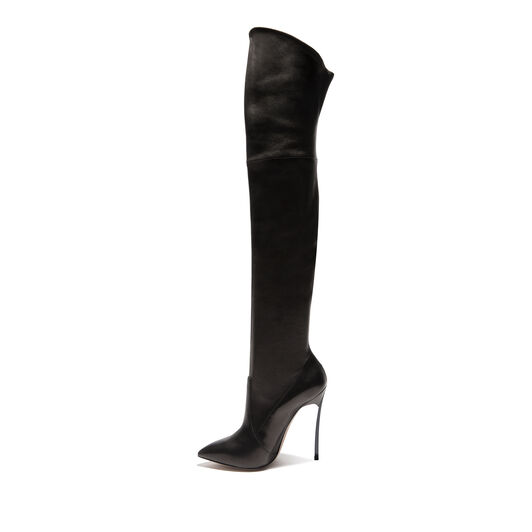 Casadei Blade Leather Over The Knee Nero 1T000D125TT0238