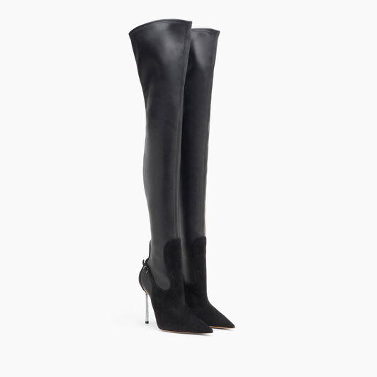 Casadei Blade Double Over the Knee Noir 1T061Y100MC2485