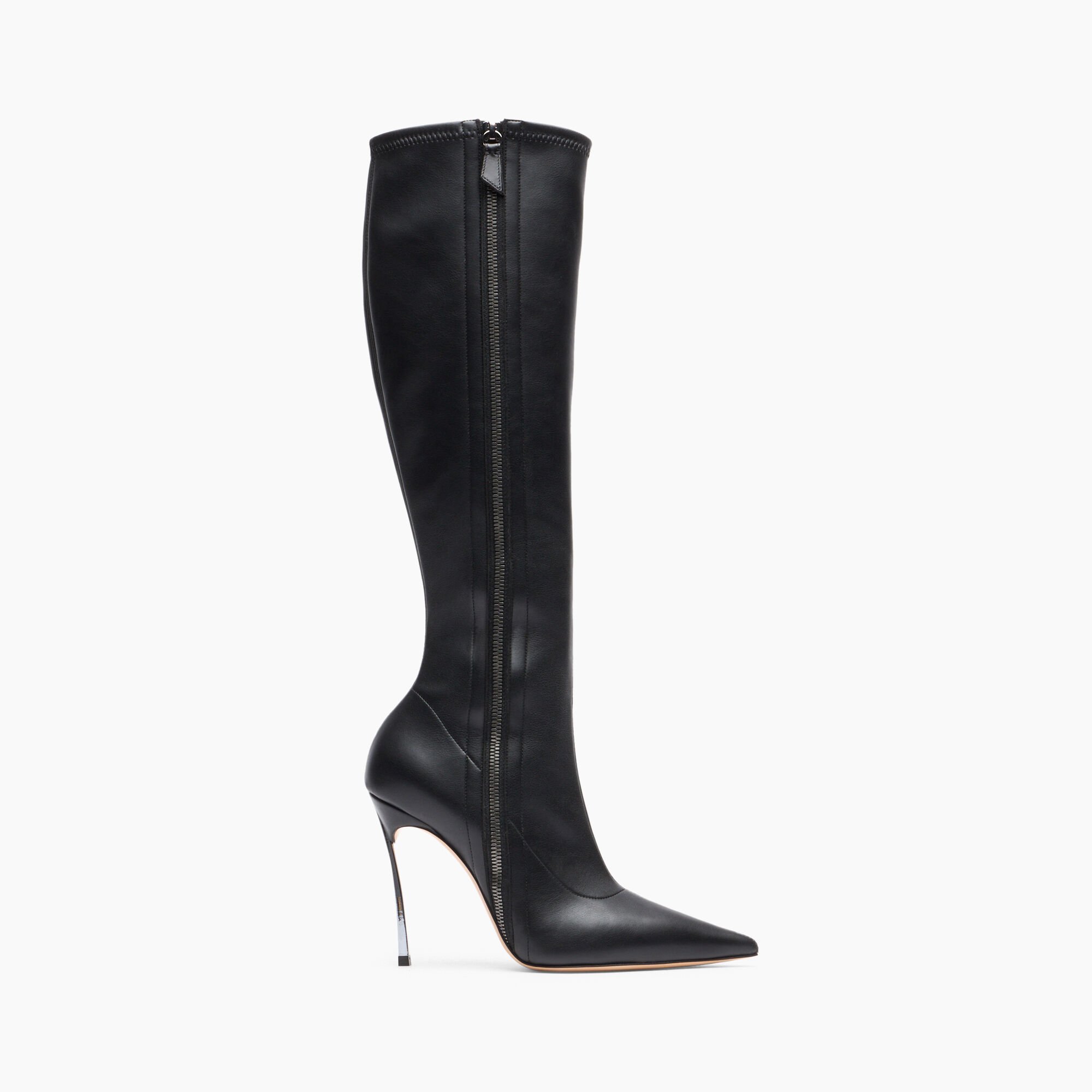 Casadei Blade Zipped To the Knee Boots Noir 1T072Y100MC2274