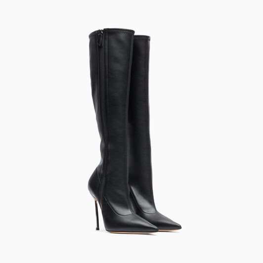 Casadei Blade Zipped To the Knee Boots Black 1T072Y100MC2274