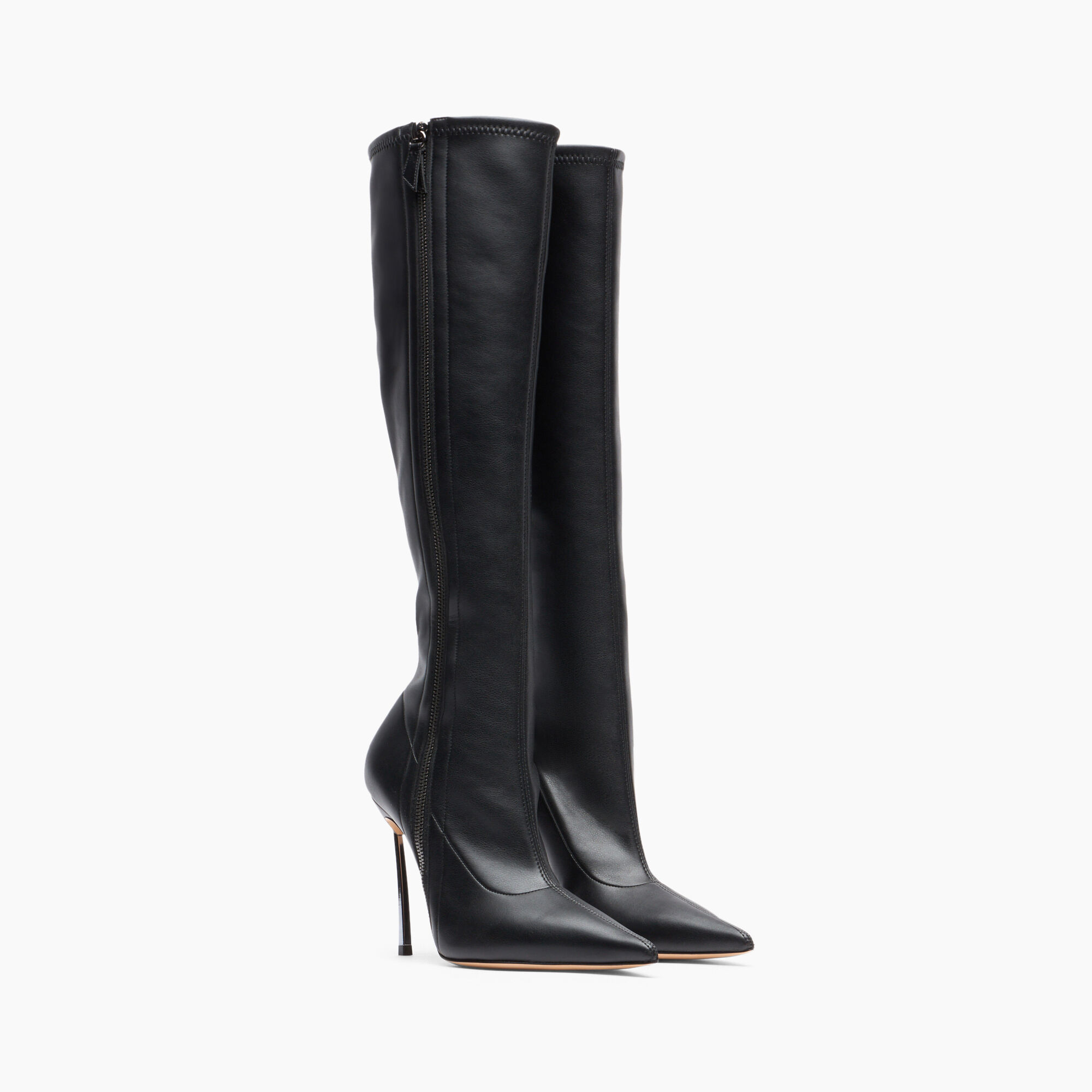 Casadei Blade Zipped To the Knee Boots أسود 1T072Y100MC2274