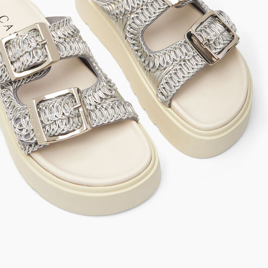 Casadei Birky Ale Slides Plata y leche 2M392X0401C2447