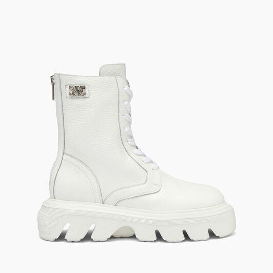 Casadei Generation C Leather Biker Boots Blanc 2R446X0401C2360