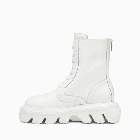 Casadei Generation C Leather Biker Boots Blanc 2R446X0401C2360