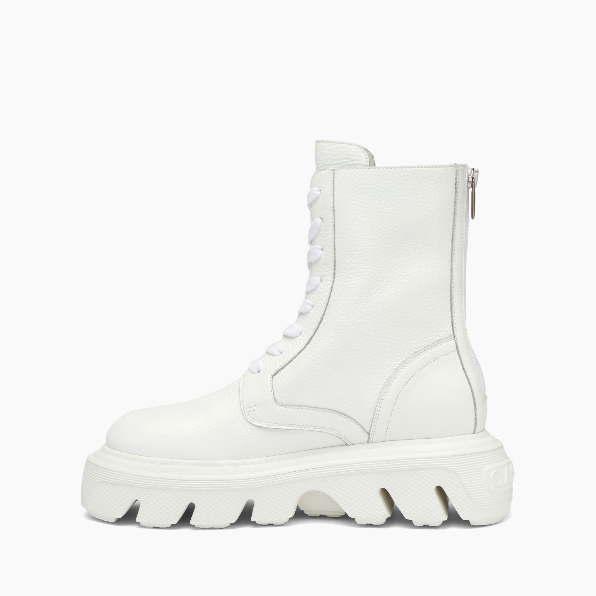 Casadei Generation C Leather Biker Boots White 2R446X0401C2360