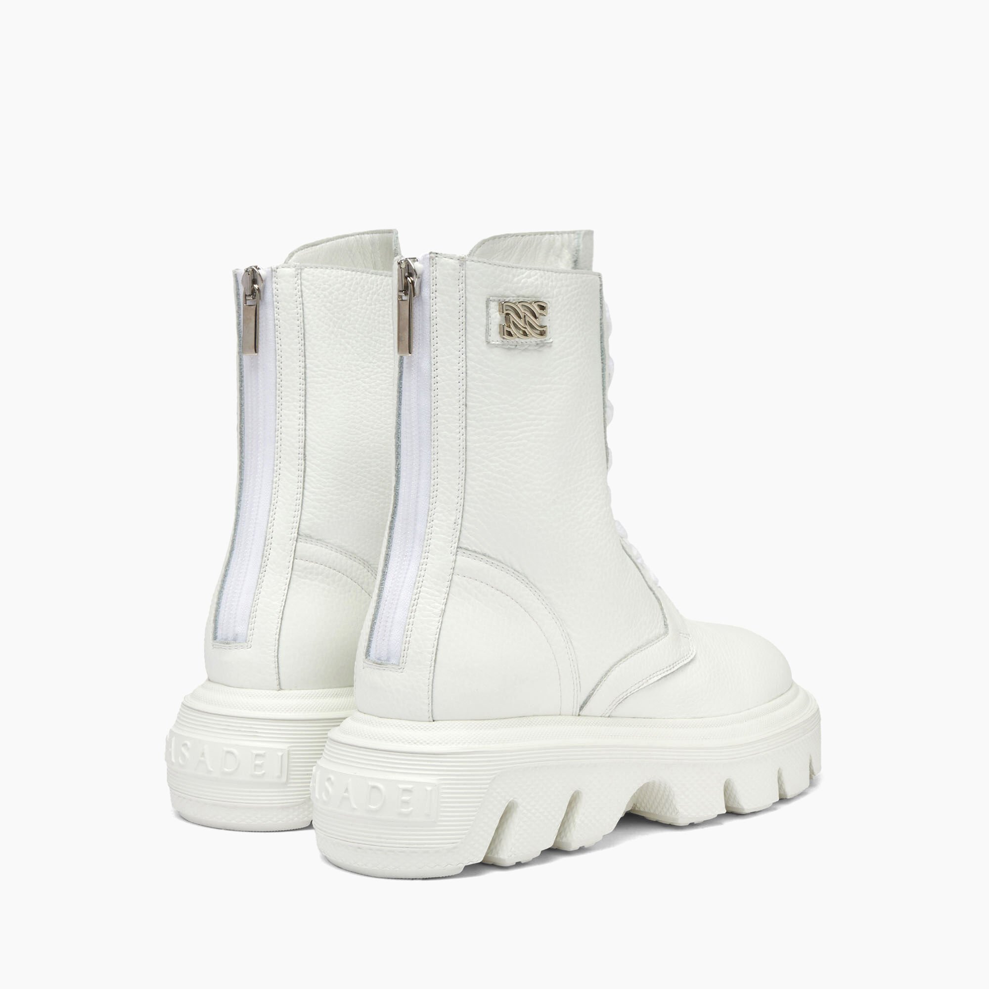 Casadei Generation C Leather Biker Boots Blanc 2R446X0401C2360