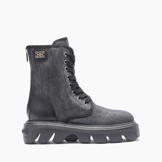 Casadei Generation C Denim Biker Boots أسود 2R447X040NC2358