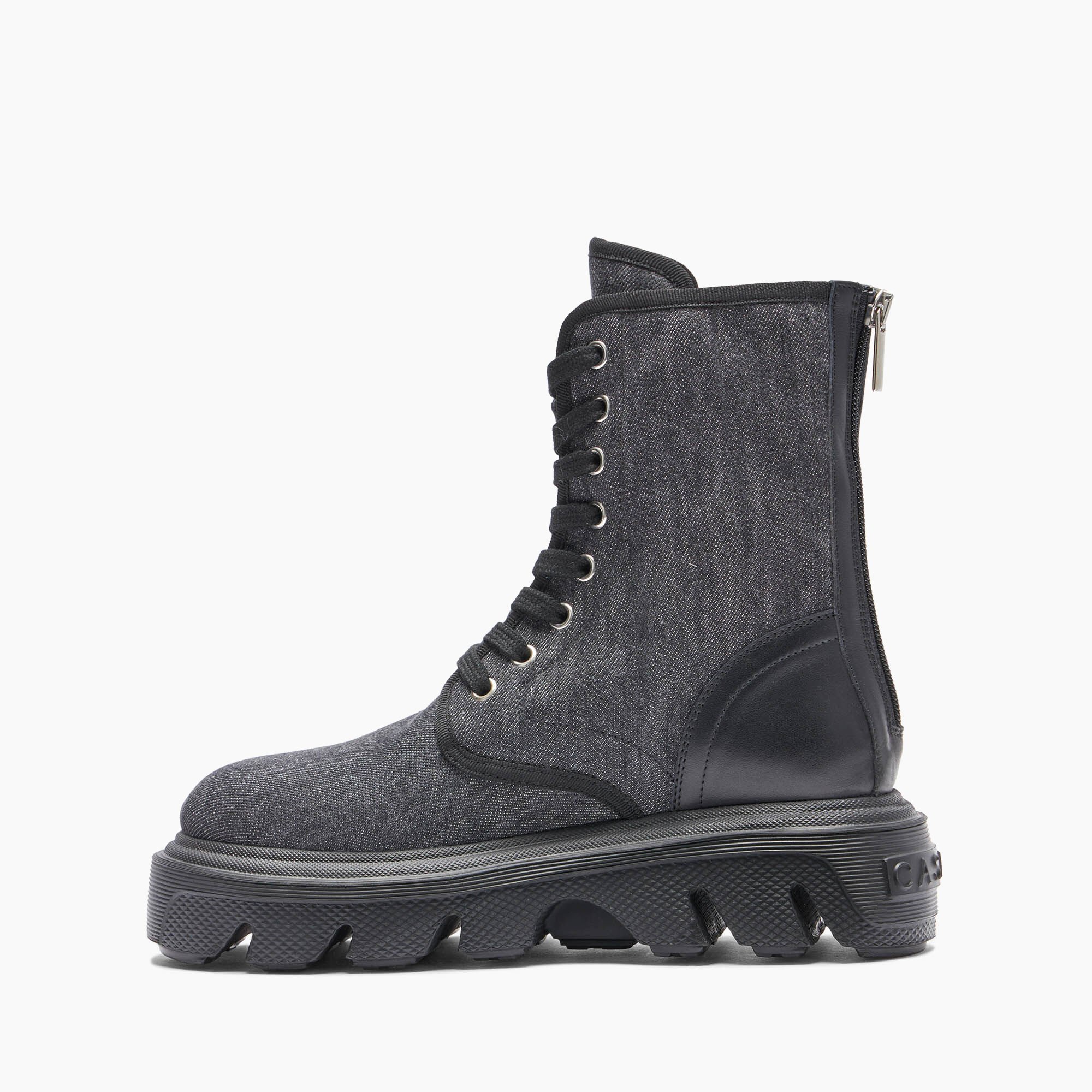 Casadei Generation C Denim Biker Boots أسود 2R447X040NC2358