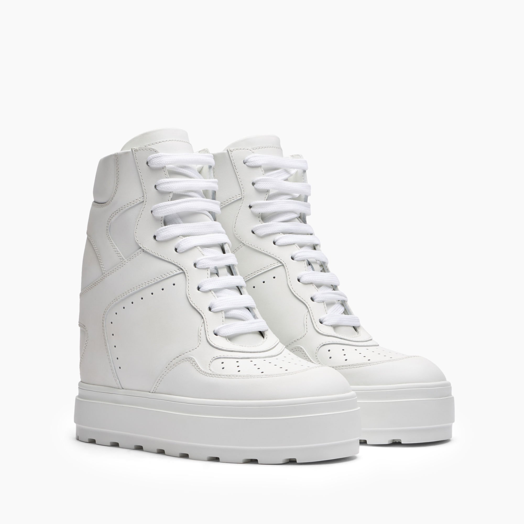 Casadei High Top Leather Sneakers Bianco 2X023Y0801SALEN