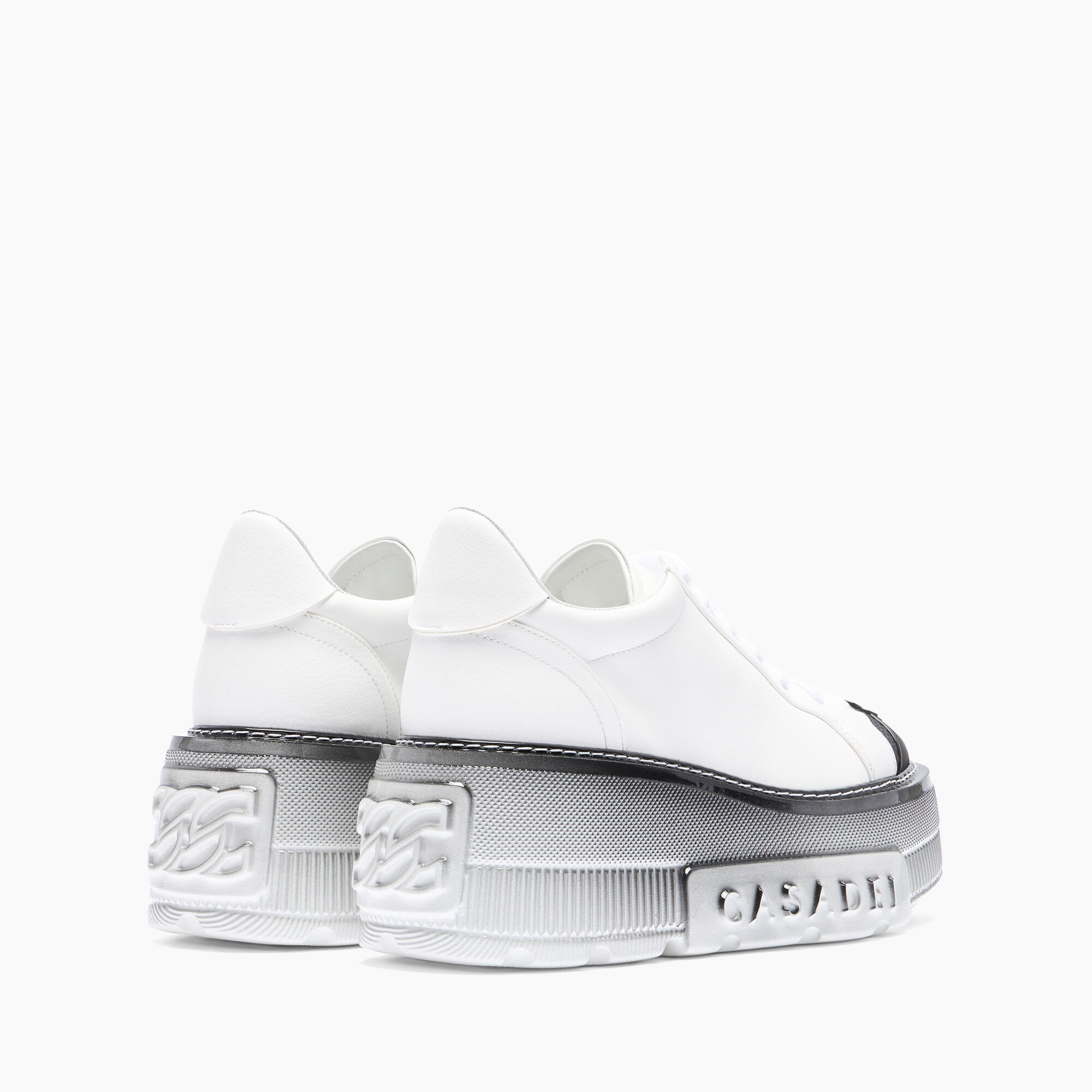 Casadei Nexus Toe Cap Sneakers Bianco and Nero 2X944V0701C2285