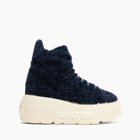  Nexus Senales Faux Fur Sneakers الأسود والأبيض 2S350Y081NC2562