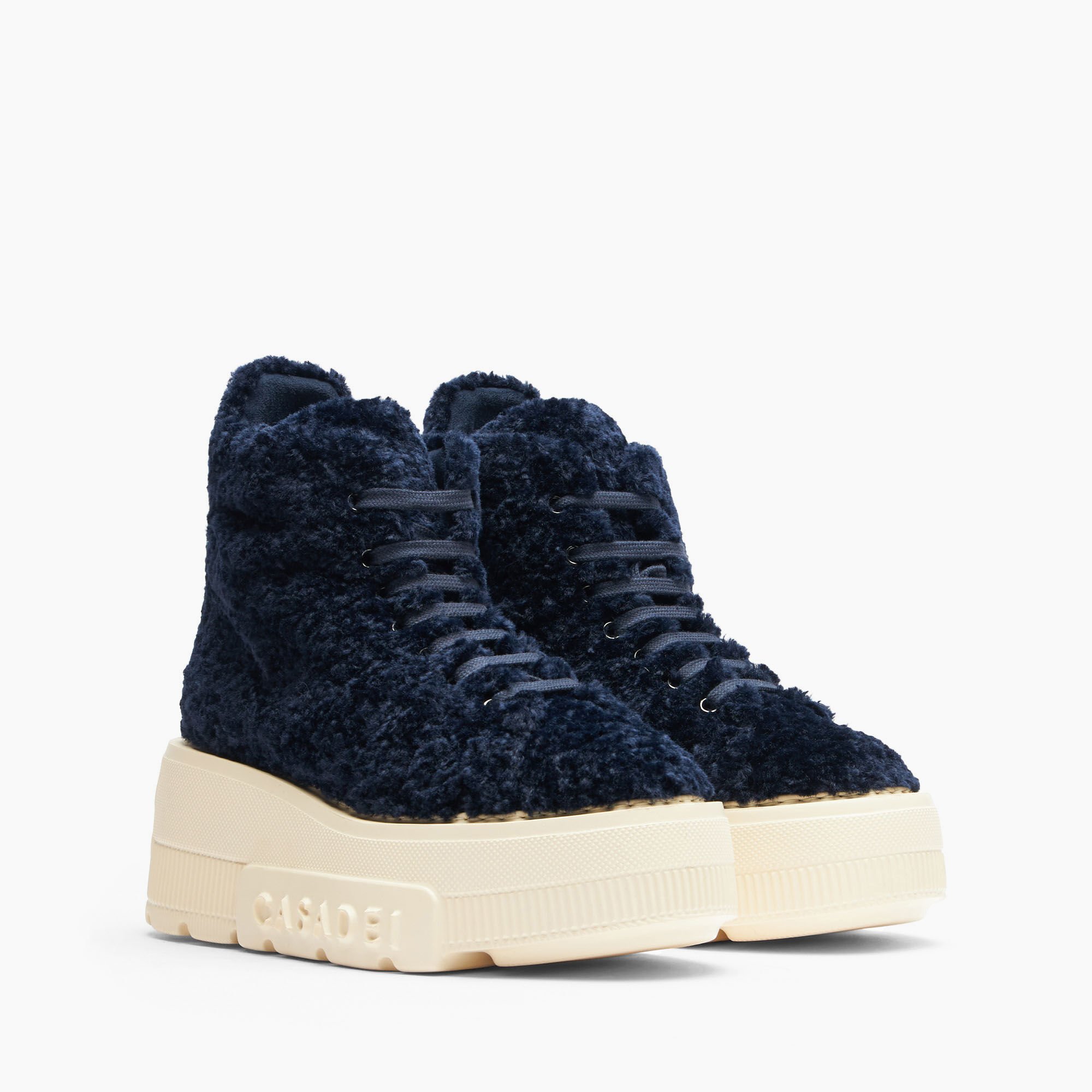 Casadei Nexus Senales Faux Fur Sneakers نايت سكاي 2X976W0701C2188