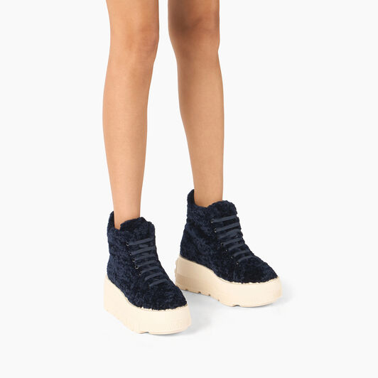 Casadei Nexus Senales Faux Fur Sneakers نايت سكاي 2X976W0701C2188