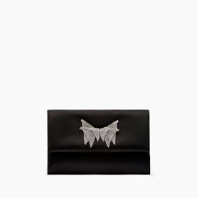 Casadei Butterfly Satin Clutch Negro 3W436Y0000LOVEC