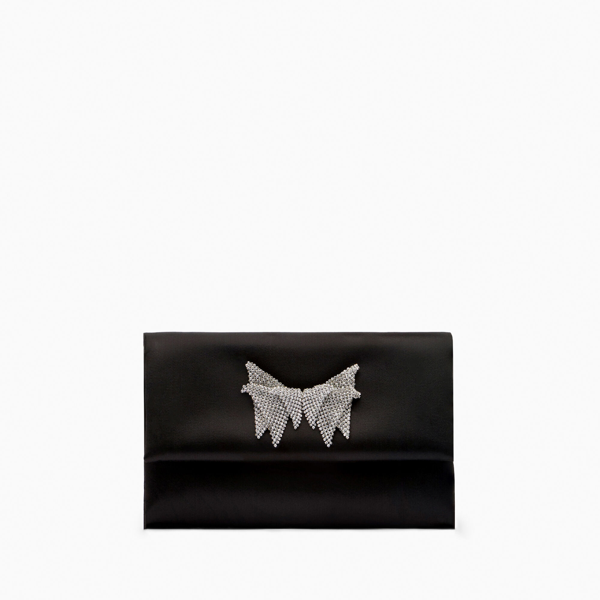 Casadei Butterfly Satin Clutch Noir 3W409X0000B0319