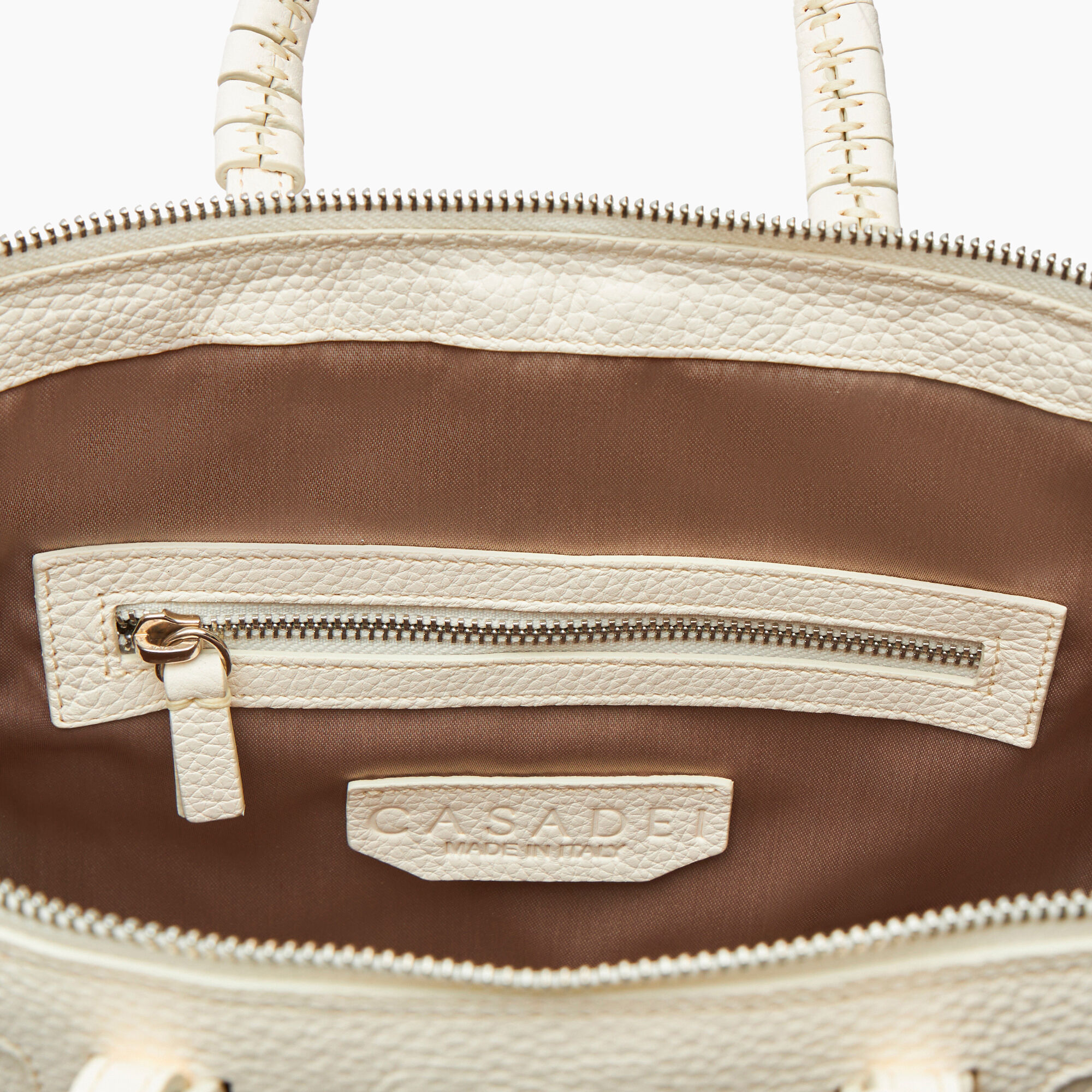 Casadei C-Style Leather Traveller Bag Small Off Bianco 3W421X0000CSTYL