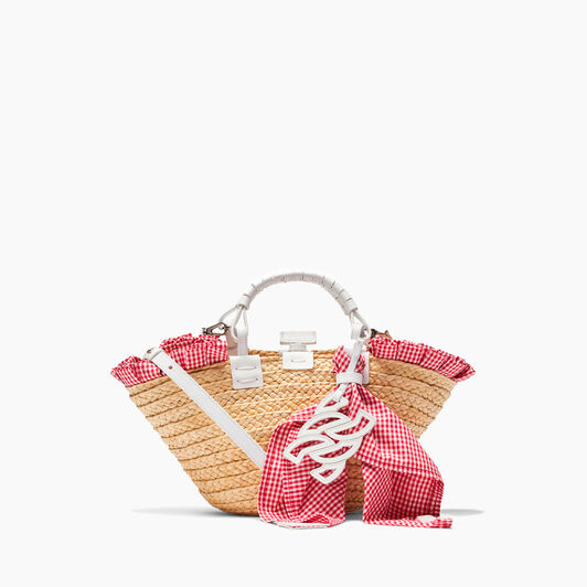 Casadei Promenade Vichy Mini Bags Vichy Natur , Flame  And  White 3W428X0000PRMND