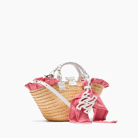 Casadei Promenade Vichy Mini Bags Vichy Natur , Flame  And  White 3W428X0000PRMND