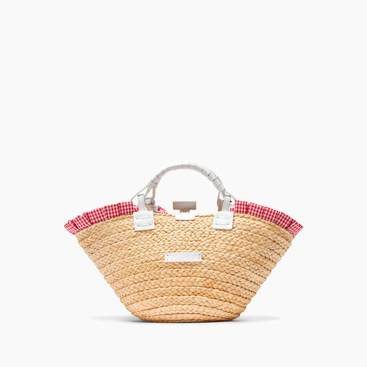 Casadei Promenade Vichy Mini Bags Vichy Natur , Flame  And  White 3W428X0000PRMND