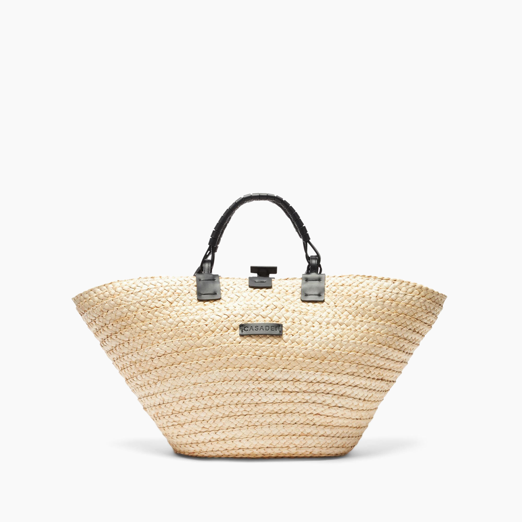 Casadei Panarea Raffia Basket Bag natur and black 3W432X0000PANAR