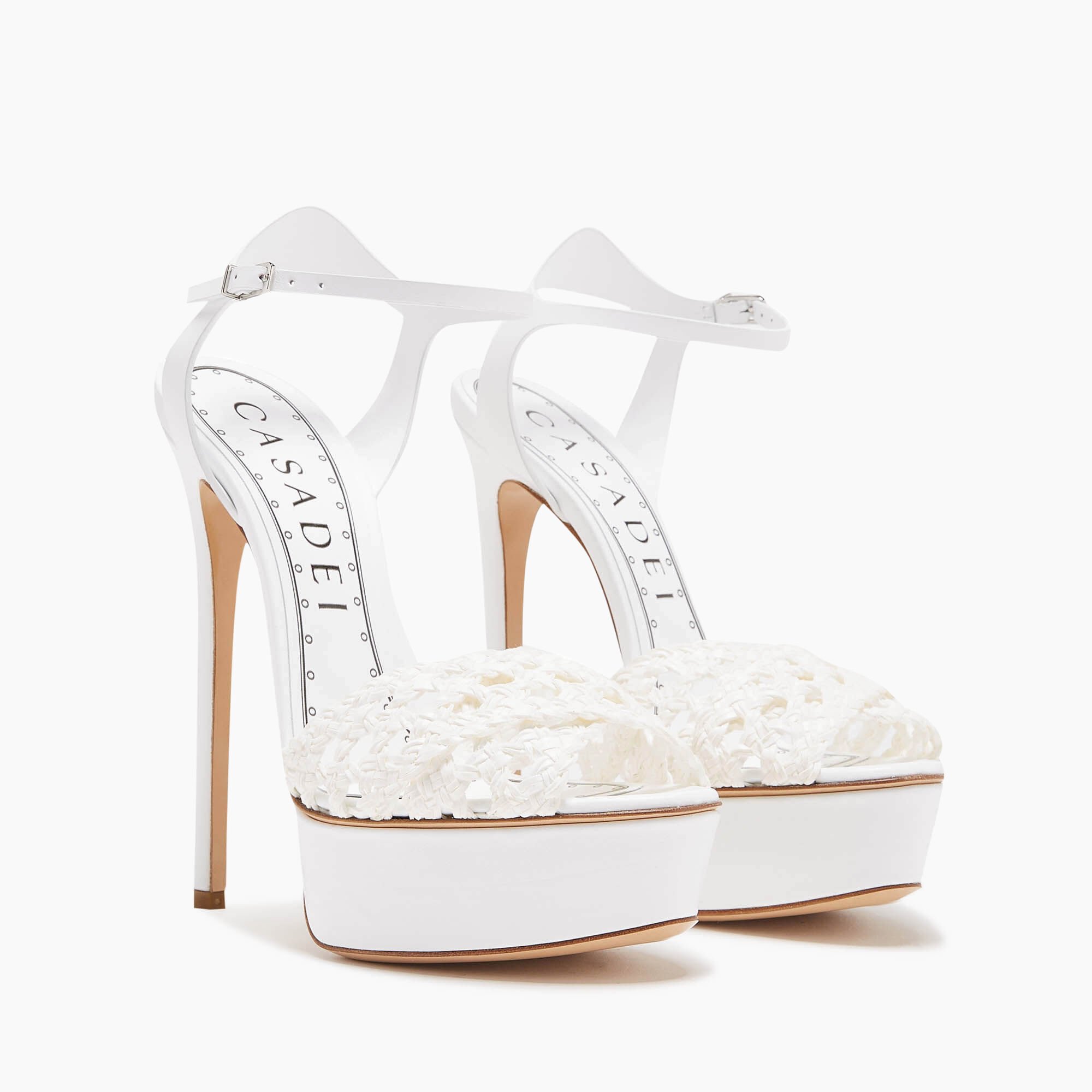 Casadei Flora Versilia Platform Sandals White 1L783S1401T0265