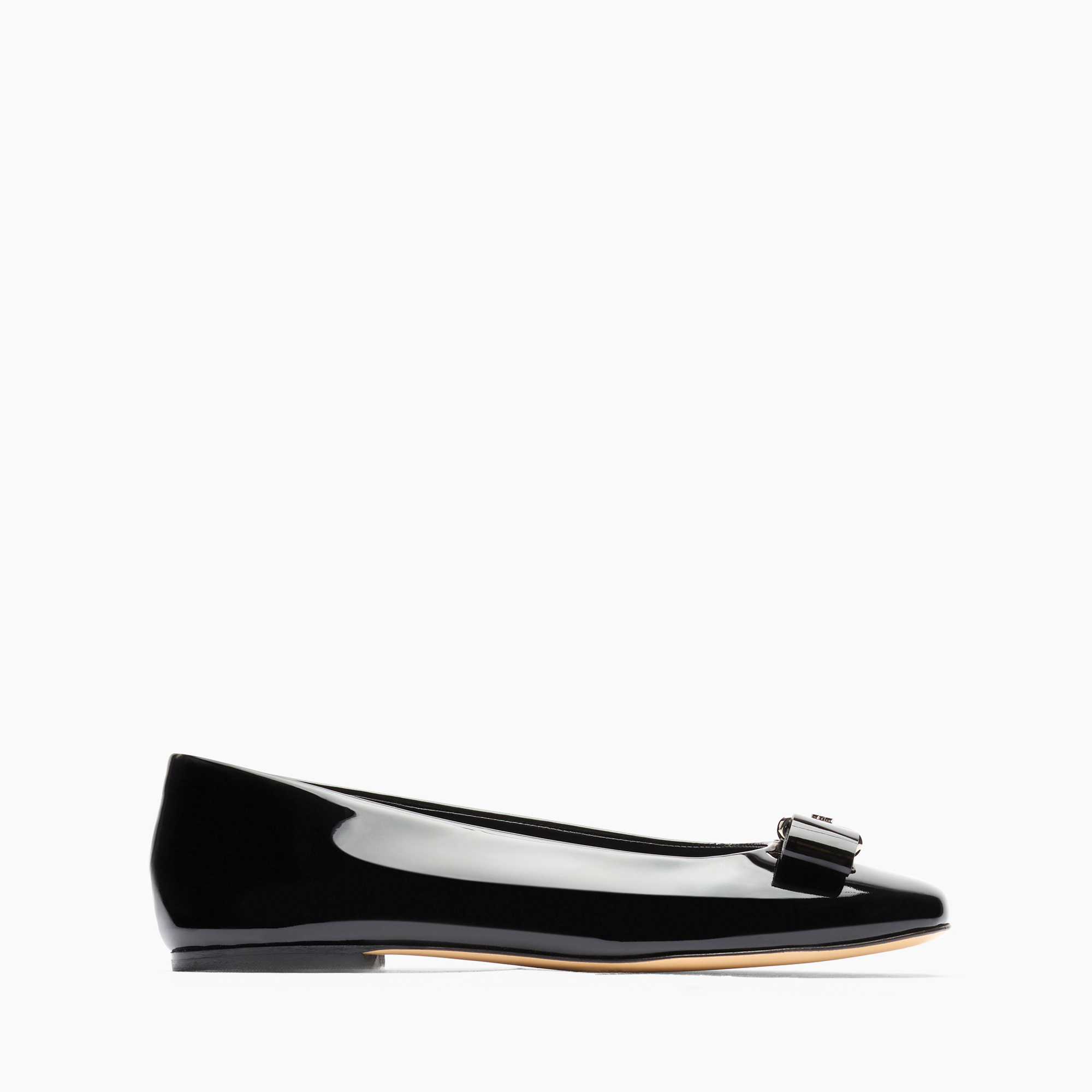 Patent Leather Ballet Flats in Black fur Damen Casadei